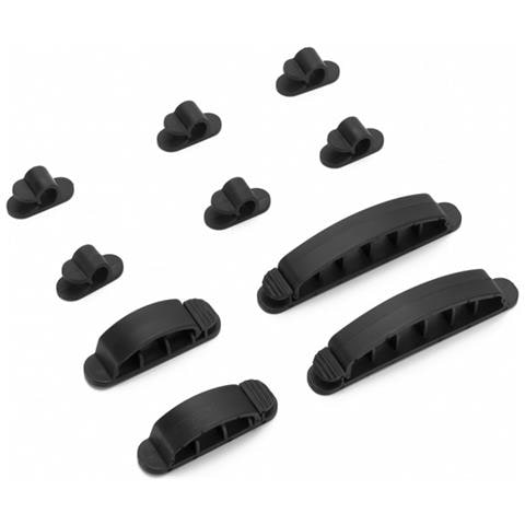 CO-02 organizer per cavi Scrivania Supporto per cavo Nero 10 pz - Foto 1