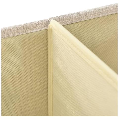 Scatola Portaoggetti in Tessuto 50x30x25 cm Crema - Foto 10