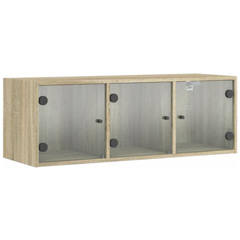 Mobile A Muro Con Ante In Vetro Rovere Sonoma 102x37x35 Cm - Foto 2