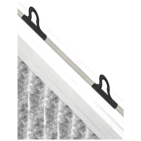 Tenda Antimosca Antirumore Caduta Pannello Porta Finestra Casa In Ciniglia 120x230 Grigio - Foto 5