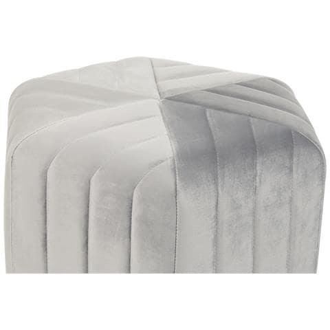 Pouf Murietta Velluto Grigio Chiaro - Foto 2