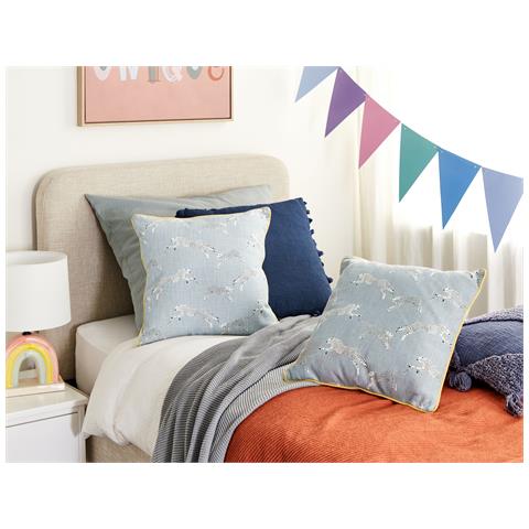 Set Di 2 Cuscini Arales Cotone 45 X 45 Cm Grigio Chiaro Trama Animale - Foto 1