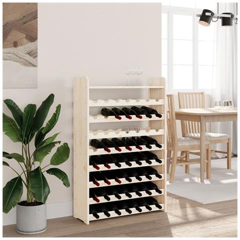 Portavini con Pannello Superiore 72,5x25x111,5 cm Massello Pino - Foto 3