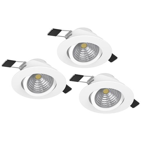 Faretto Ad Incasso Moderno Saliceto In Alluminio Bianco 3 Luci Led 6w 2700k - Foto 1
