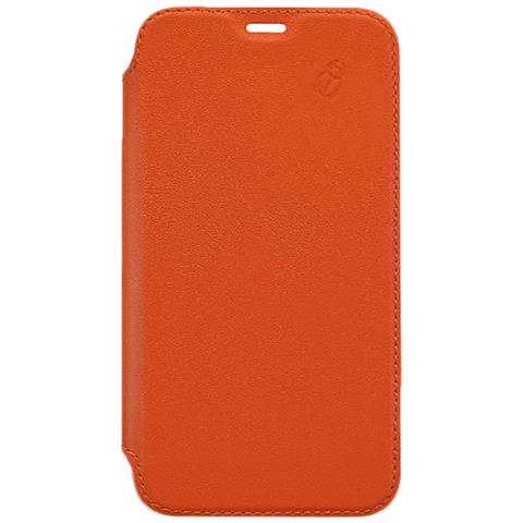 Custodia Per Iphone 11 Pro In Pelle Con Retro Trasparente E Portacarte, Arancione - Foto 1