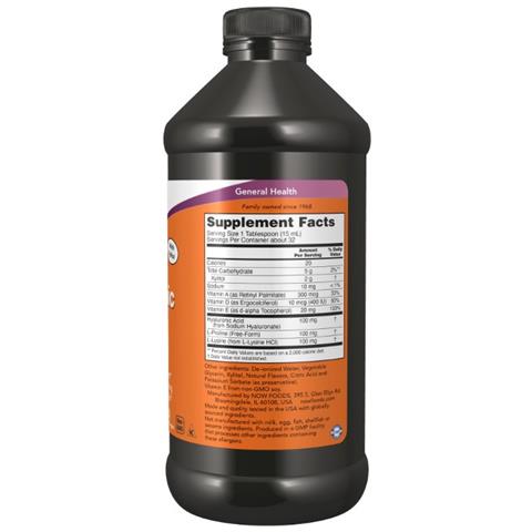 Acido Ialuronico 100 Mg 16 Fl Oz (473 Ml) Liquido Al Gusto Di Bacche Now Foods - Foto 2