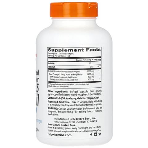 Olio Di Pesce Omega 3 Purificato E Trasparente Con Goldenomega 120 Capsule Molli Marine - Foto 2