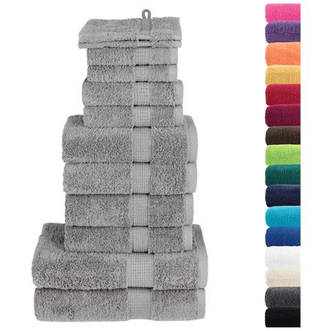 Set ASciugamani SOLUND 12 pz Grigio 600 gsm - Foto 2