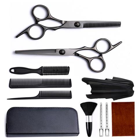 Set Di Forbici Professionali Per Tagliare I Capelli - 12 Pezzi Black - Foto 3