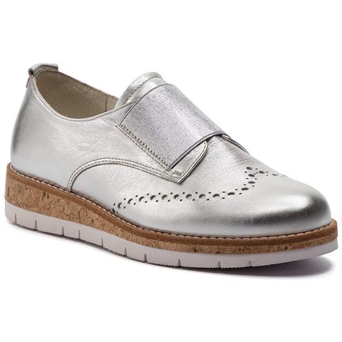 Mezze Scarpe In Pelle Argentata Da Donna 39 - Foto 2