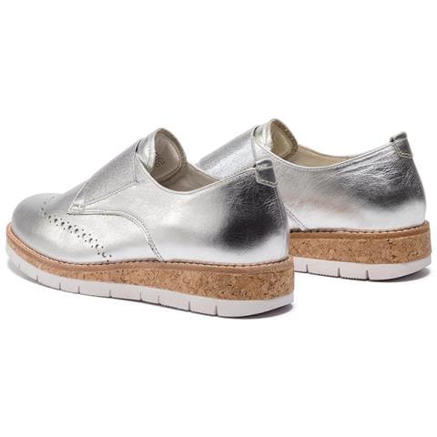 Mezze Scarpe In Pelle Argentata Da Donna 39 - Foto 3