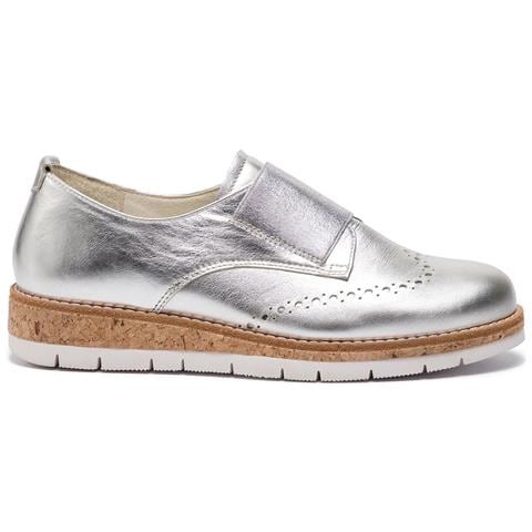 Mezze Scarpe In Pelle Argentata Da Donna 39 - Foto 1