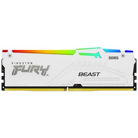 FURY Beast 64 GB 6000 MT /s DDR5 CL40 DIMM (Kit da 4 moduli) White RGB XMP - Foto 2
