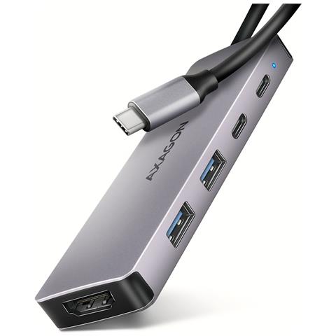 HMC-5H60 replicatore di porte e docking station per laptop Cablato USB 3.2 Gen 1 (3.1 Gen 1) Type-C Grigio - Foto 1