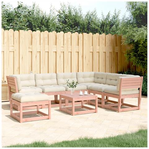 Set Divani Giardino 7 Pz Con Cuscini Legno Massello Di Douglas - Foto 1