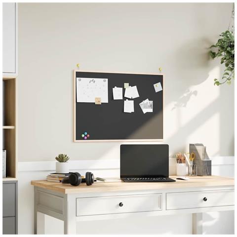 Lavagna Con Cornice In Legno Massello Di Pino Nero 80x55 Cm - Foto 1