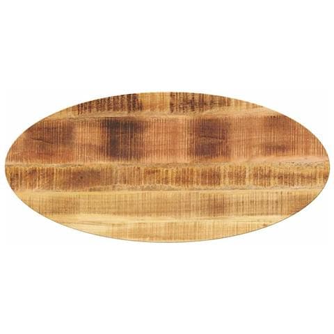 Piano Tavolo 110x40x3,8 Cm Ovale In Legno Massello Di Mango - Foto 1