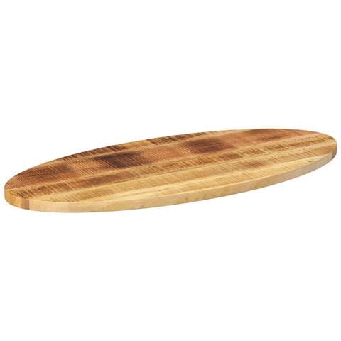 Piano Tavolo 110x40x3,8 Cm Ovale In Legno Massello Di Mango - Foto 2