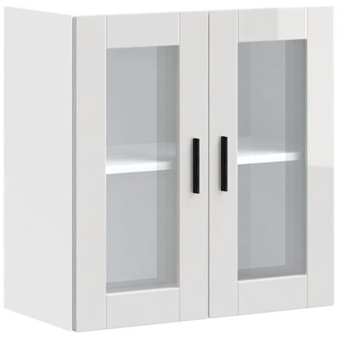 Pensile Da Cucina Con Porta In Vetro Porto Bianco Lucido - Foto 2