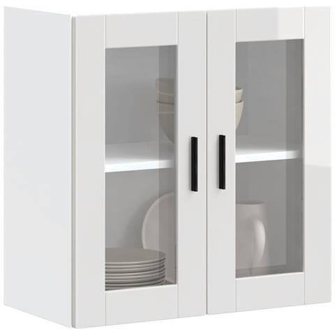 Pensile Da Cucina Con Porta In Vetro Porto Bianco Lucido - Foto 1