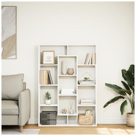 Libreria Bianca 102x29x143 Cm In Legno Multistrato - Foto 3