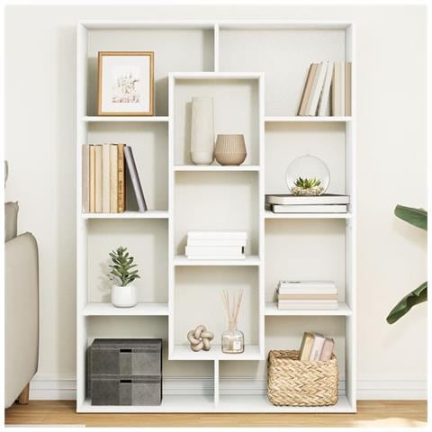 Libreria Bianca 102x29x143 Cm In Legno Multistrato - Foto 1