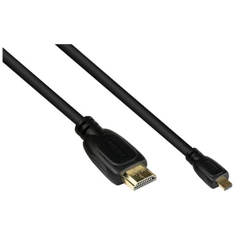 4532-020 cavo HDMI 2 m HDMI tipo A (Standard) HDMI tipo D (Micro) Nero - Foto 1