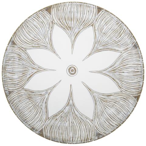 Vassoio Fiore 3 - Bianco - Poliresina - 35,5x35,5x4,4 Cm - Foto 2