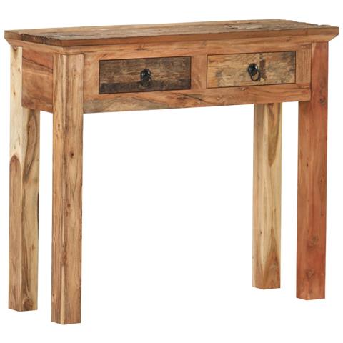 Lusso Casadino -  Tavolo Consolle 90,5x30x75cm In Legno Di Acacia E Di Recupero - Foto 2