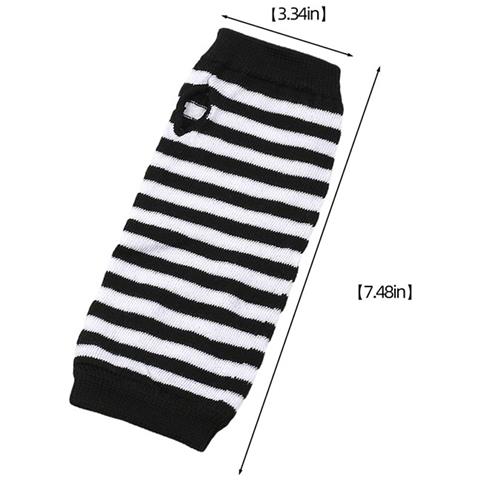 Guanti Senza Dita A Righe, Scaldamuscoli Per Le Braccia In Maglia Con Foro Per Il Pollice Black&gold - Foto 4