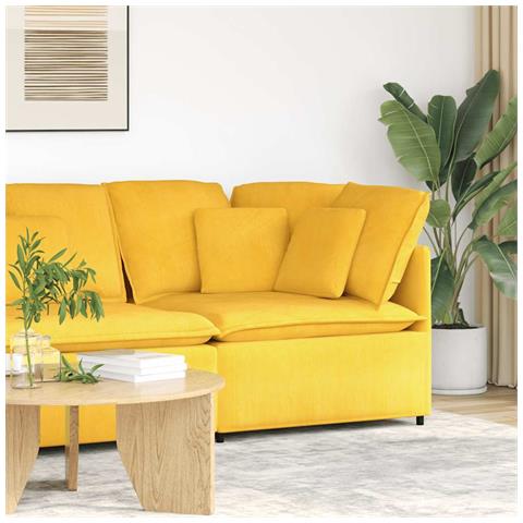 Modulo Angolare Divano Modulare con Cuscini Giallo Chiaro 100cm - Foto 2