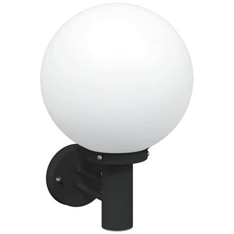 Applique da esterno Nero Acciaio Inossidabile IP44 - Foto 1