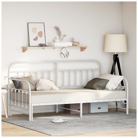 Struttura Daybed  con Letto estraibile Bianca 100x190 cm in Acciaio - Foto 2