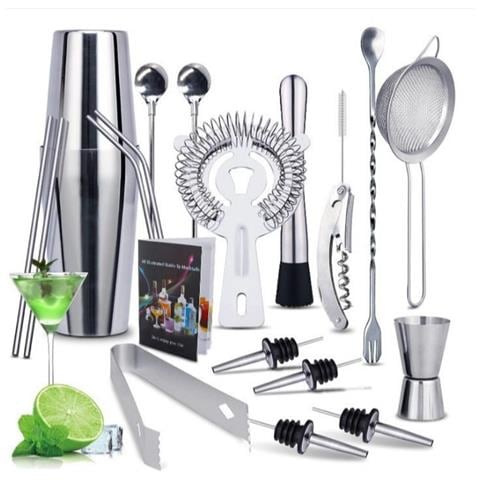 Set Da Barman Boston 20 Pezzi: Kit Completo Per Cocktail Casalinghi - Foto 1