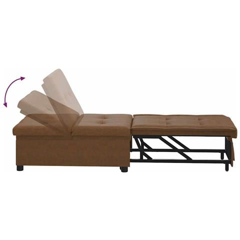 Divano Letto Marrone 67 x 194 x 38 cm - Foto 9