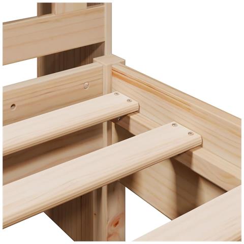 Letto Libreria senza Materasso 90x200 cm Legno Massello Pino - Foto 9