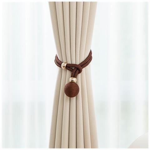 Set Di 2 Fermatenda Decorativi A Sfera - Eleganti Accessori Per Tende Darkbrown - Foto 1