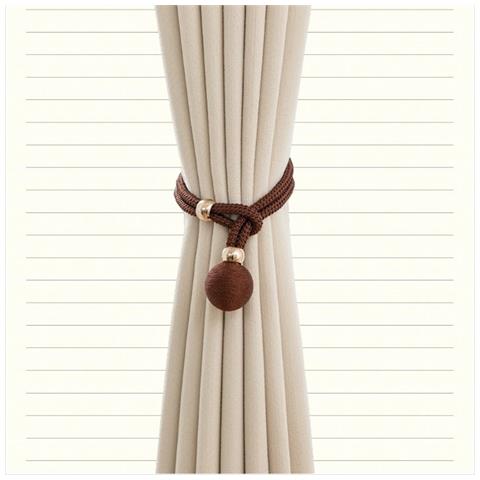 Set Di 2 Fermatenda Decorativi A Sfera - Eleganti Accessori Per Tende Darkbrown - Foto 2