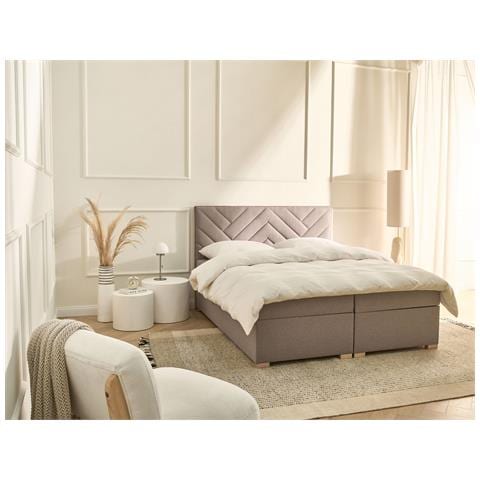 Divano Letto Con Contenitore Tessuto Esquire 160 X 200 Cm Tortora - Foto 1