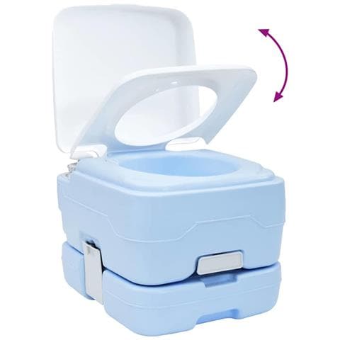 Toilette Portatile per Camping Azzurro chiaro e bianco - Foto 9