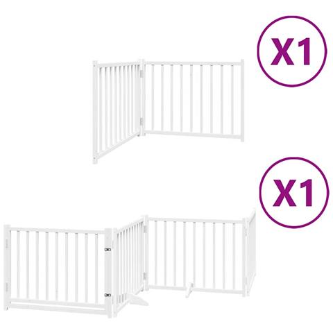 Cancello Cani Porta Pieghevole Bianco 6 Pannelli 480 cm Pioppo - Foto 1