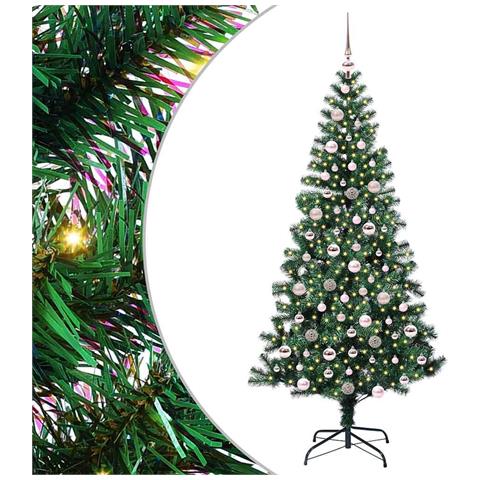 Albero di Natale artificiale con luci integrate Verde 210 cm - Foto 1