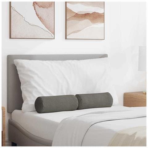 Cuscini a rullo 2 pcs Grigio chiaro Ø 15 x 40 cm - Foto 2