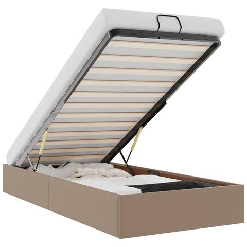 Struttura Letto Pouf senza Materasso 100x200 cm Similpelle - Foto 1