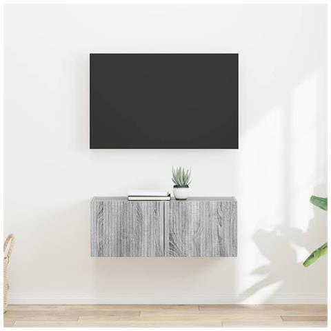 Mobile TV da parete 2 pcs Grigio Sonoma 60 x 31 x 29.5 cm - Foto 2