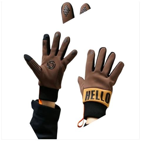 Guanti Da Ciclismo Invernali In Pile Da Uomo - Antivento, Caldi E Compatibili Con Touchscreen Brown - Foto 1