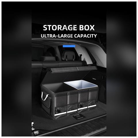 Organizzatore Pieghevole Per Bagagliaio Auto - Scatola Portaoggetti Pieghevole Robusta Con Scomparti Multipli  M - Foto 2