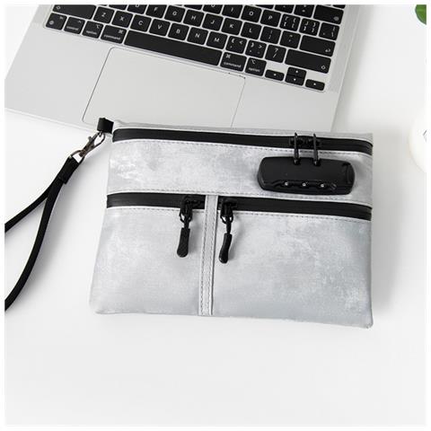 Borsa Multifunzionale Con Serratura A Combinazione - Proteggi I Tuoi Oggetti Essenziali Grey - Foto 2