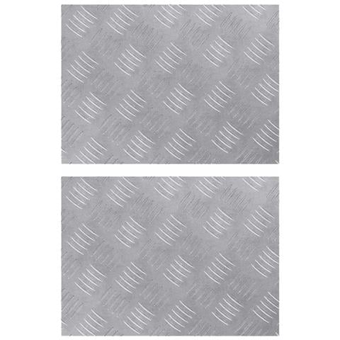 Dischi Quadrati 2 pcs Argento 40 x 30 cm Alluminio - Foto 1