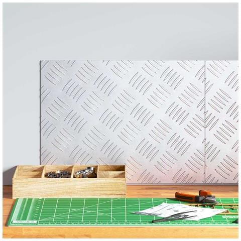 Dischi Quadrati 2 pcs Argento 40 x 30 cm Alluminio - Foto 2